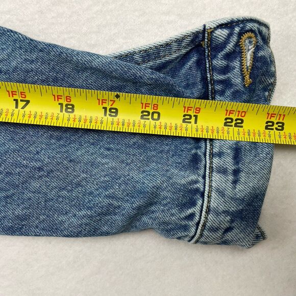 MICHAEL KORS Women's Blue Denim Jean Jacket, Gold MK Logo Buttons-M - Picture 5 of 10